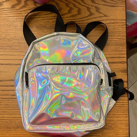 PINK Victoria's Secret Handbags - PINK holographic mini backpack